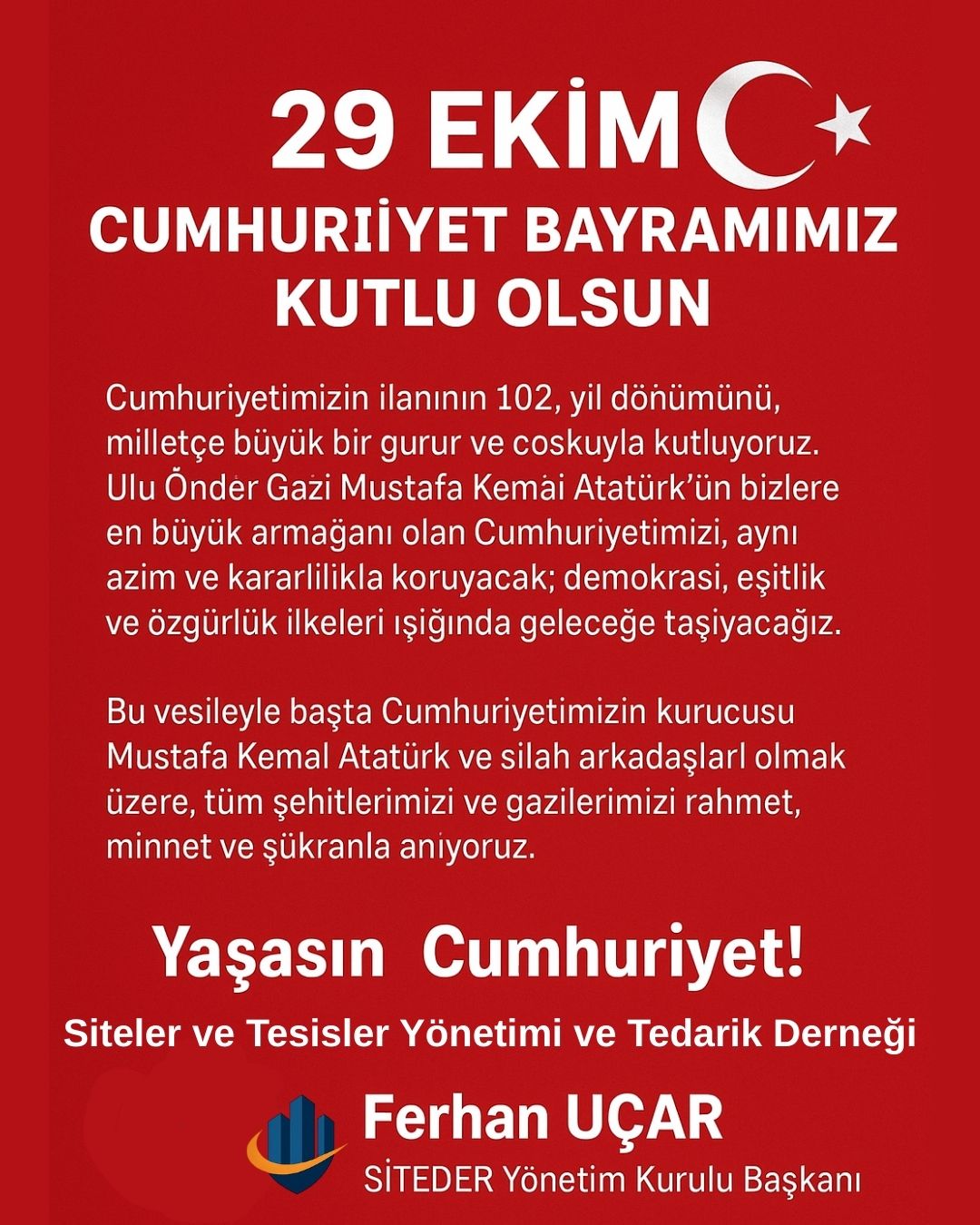 29 Ekim Cumhuriyet Bayramımız Kutlu Olsun
