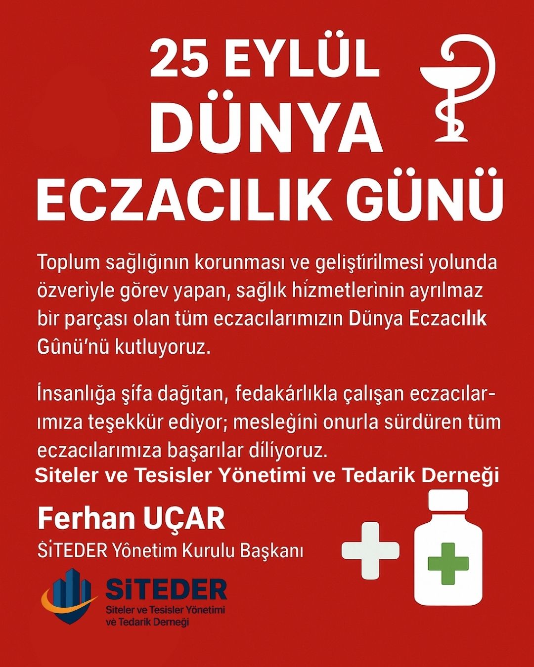 25 EYLÜL DÜNYA ECZACILIK GÜNÜ
