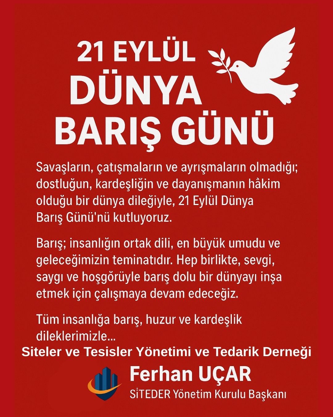 21 EYLÜL DÜNYA BARIŞ GÜNÜ